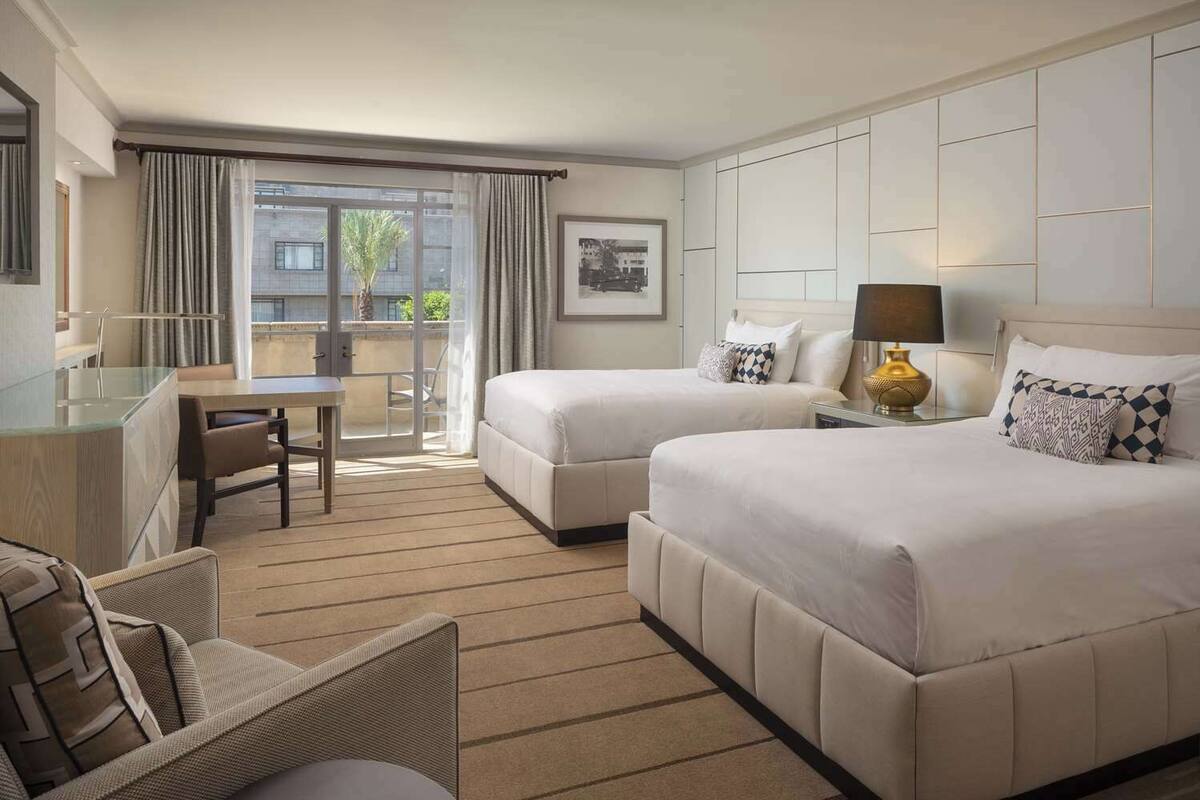 Premium bedding, memory foam beds, in-room safe, desk