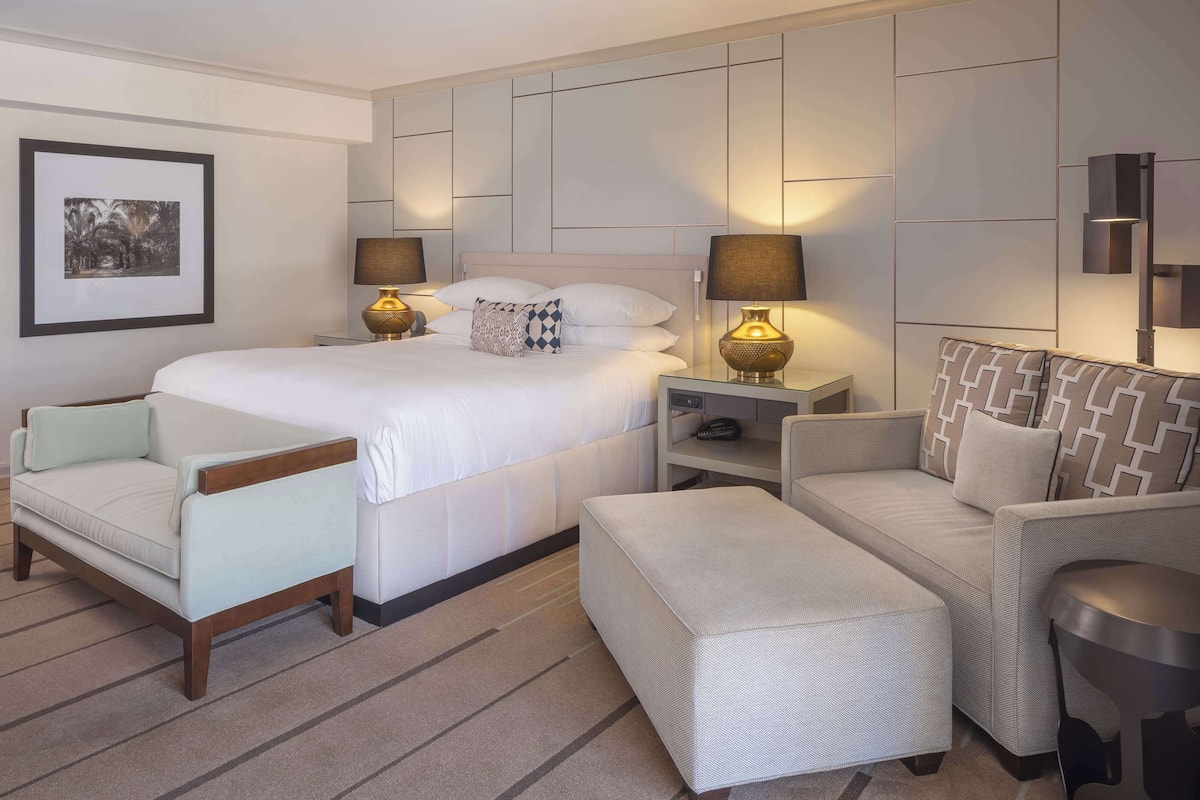 Room, 1 King Bed (Resort, with Firepit) | Living area | 55-inch LCD TV with cable channels, TV, DVD player