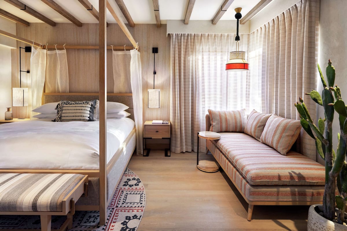 Premium bedding, memory foam beds, in-room safe, desk