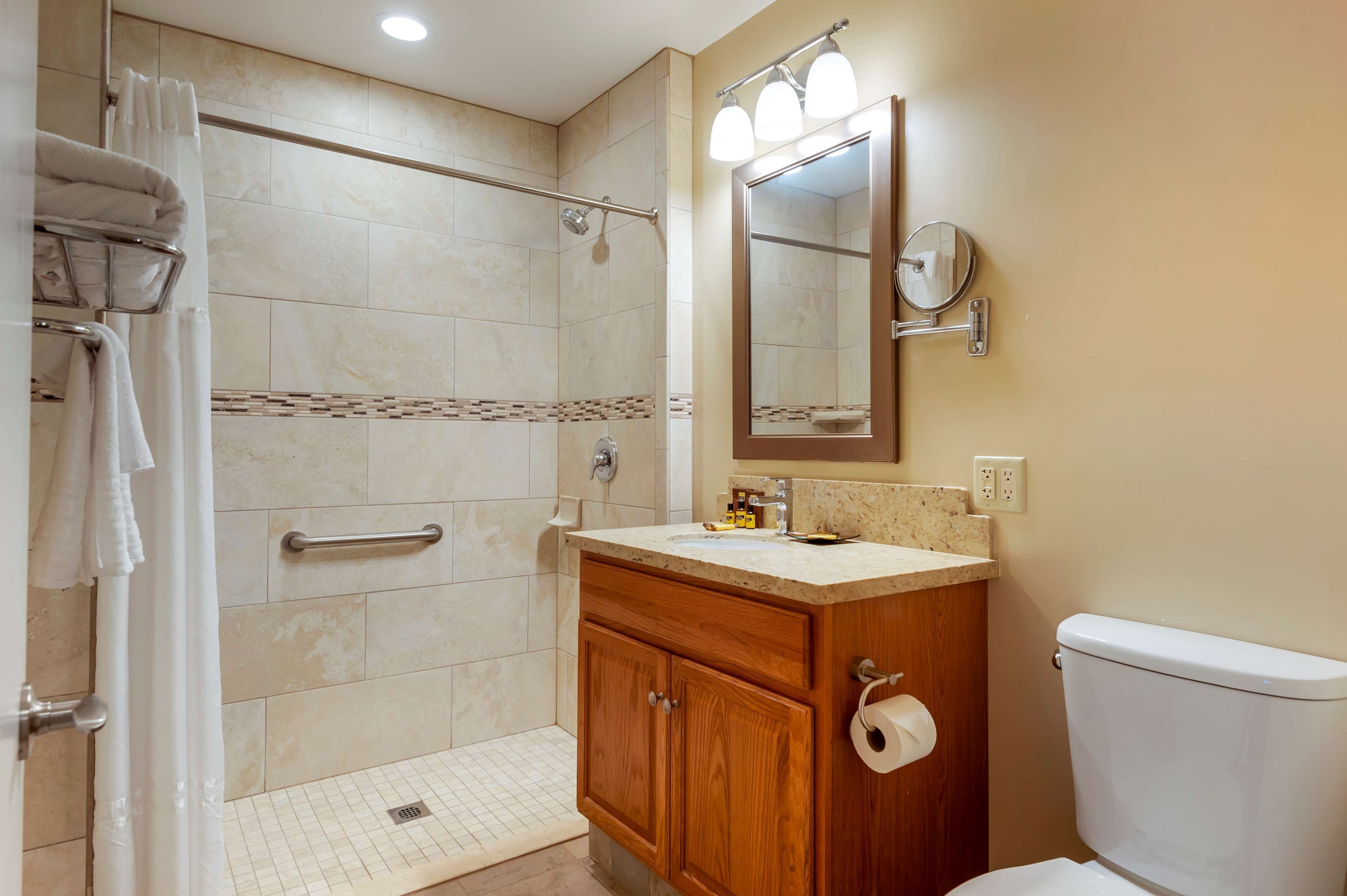 free toiletries, hair dryer, bathrobes, towels