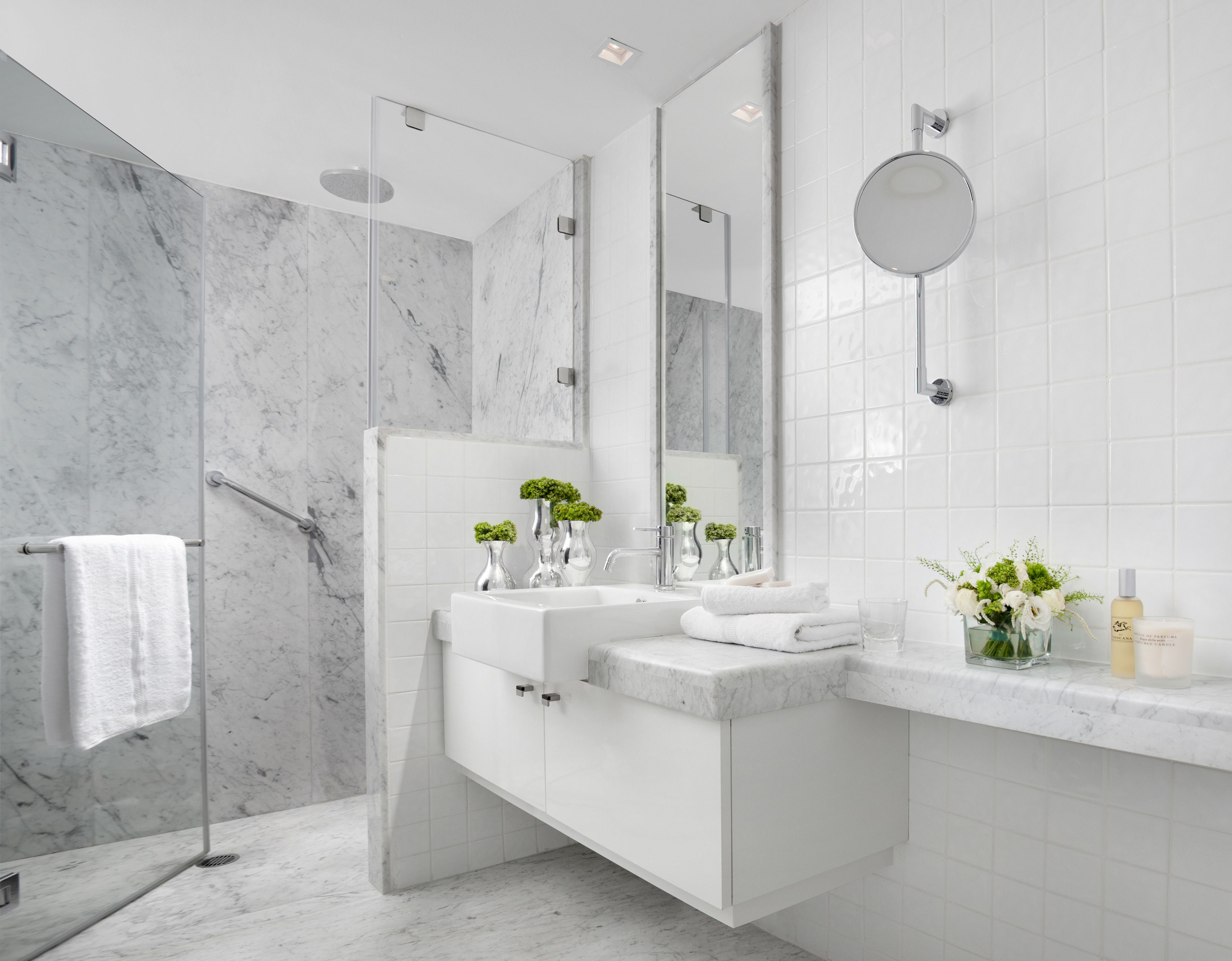 designer toiletries, hair dryer, bathrobes, slippers