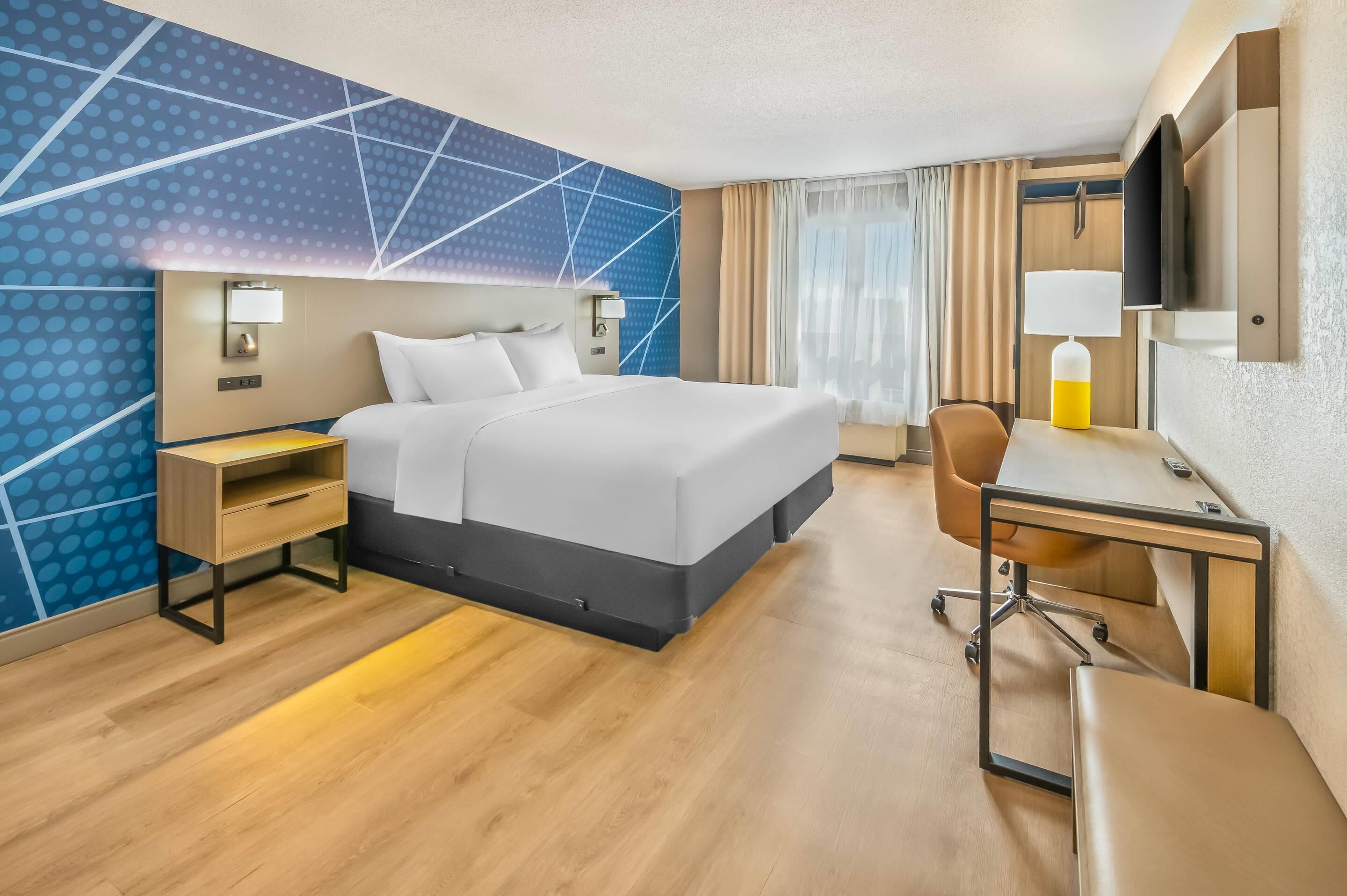 Room, 1 King Bed, Non Smoking | Desk, blackout drapes, iron/ironing board, free cribs/infant beds