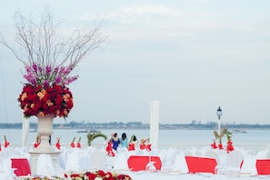 Outdoor banquet area