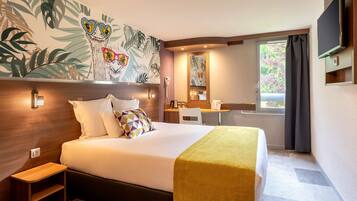 Habitación estándar, 1 cama Queen size, para no fumadores, vista al jardín | Ropa de cama de alta calidad y caja de seguridad en la habitación