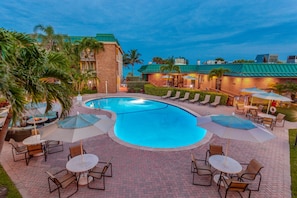 Outdoor pool, open 8:30 AM to 10:00 PM, pool umbrellas, pool loungers