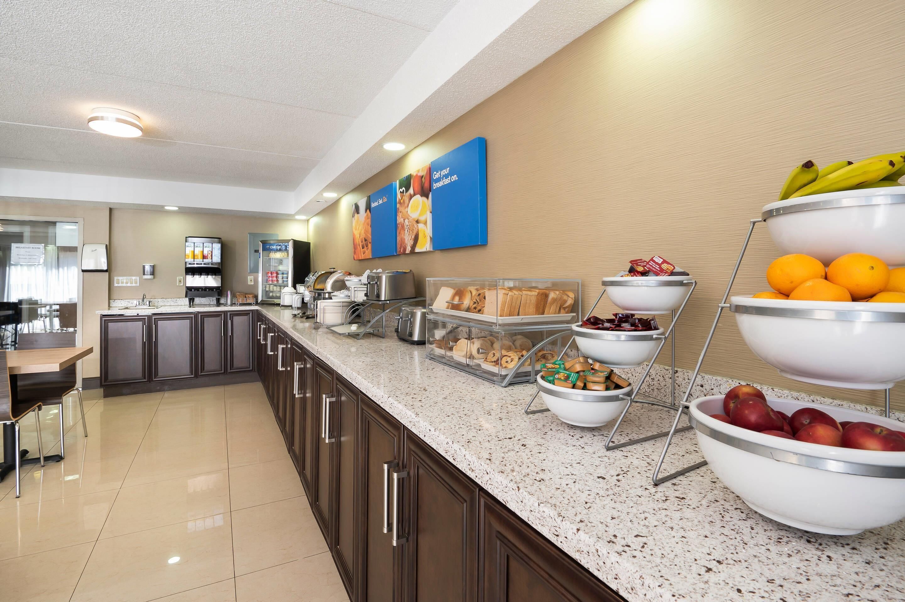 Free daily self-serve breakfast