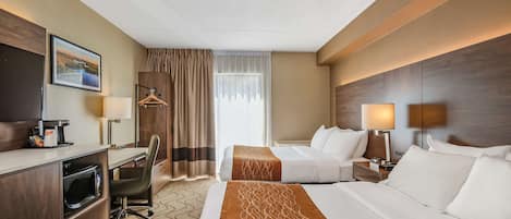 Standard Room, 2 Double Beds, Non Smoking/ Ground Floor | Premium bedding, desk, blackout curtains, iron/ironing board