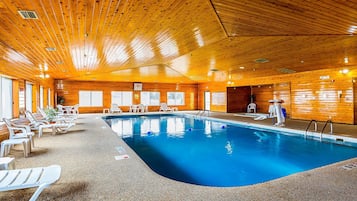 Indoor pool, open 8 AM to midnight, sun loungers