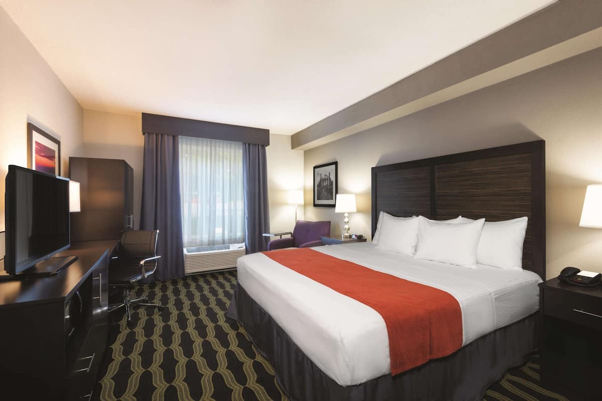 Room, 1 King Bed, Accessible, Non Smoking (Mobility Accessible) | Pillowtop beds, desk, iron/ironing board, free WiFi