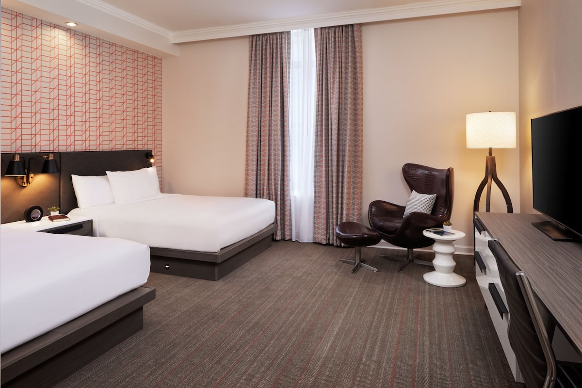 Room, 2 Katil Ratu (Queen) | Cadar kapas Mesir, peralatan tempat tidur premium, gebar bulu kapas