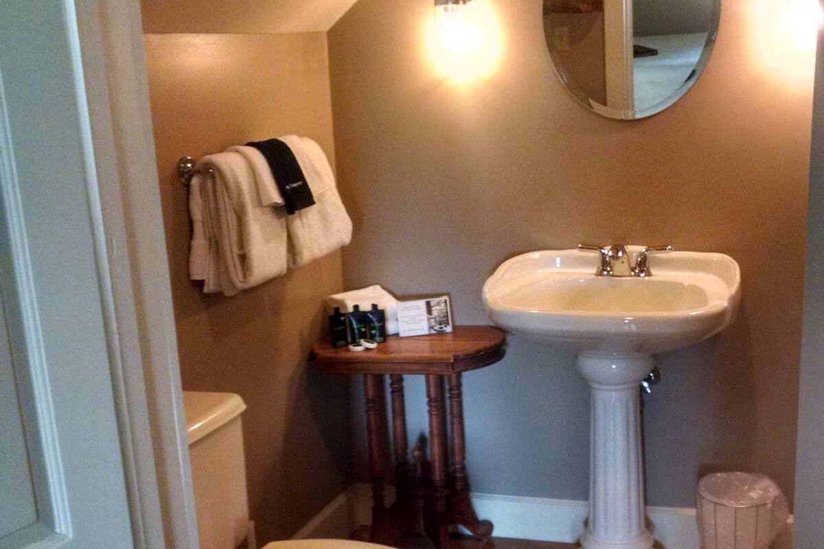 standard room | bathroom | shower, free toiletries, hair dryer, towels