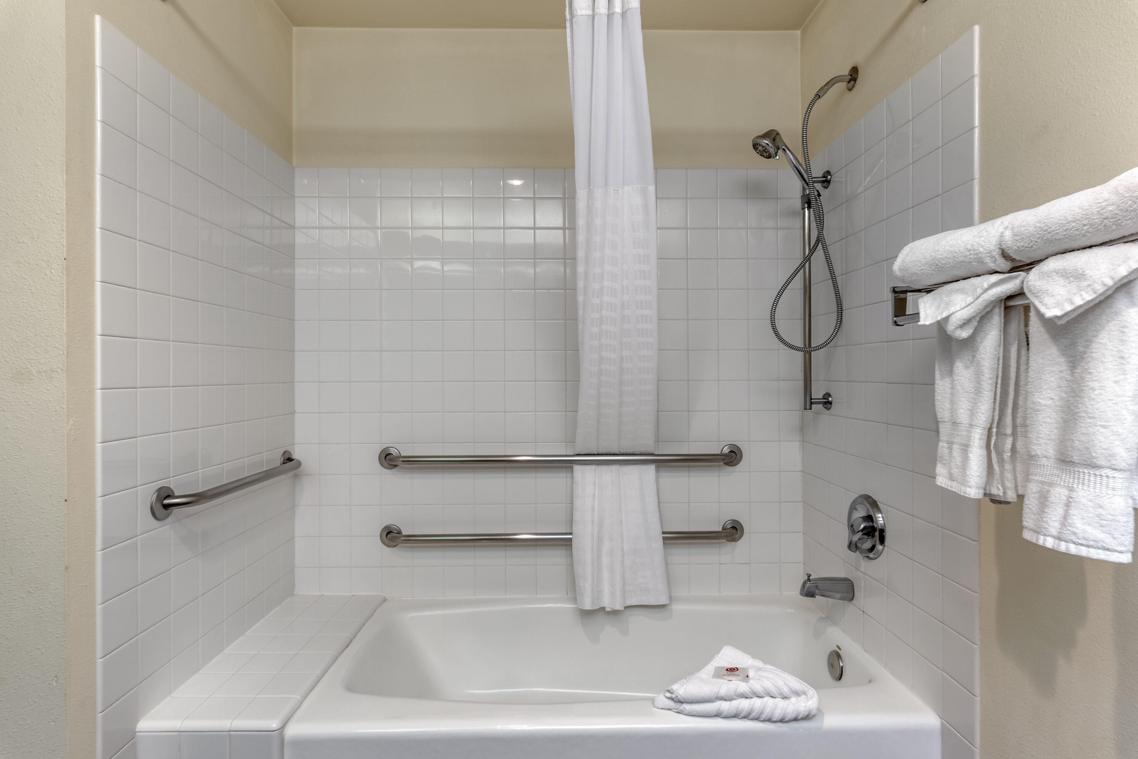 room, 1 queen bed, accessible, non smoking | bathroom | combined shower/bathtub, free toiletries, hair dryer, towels