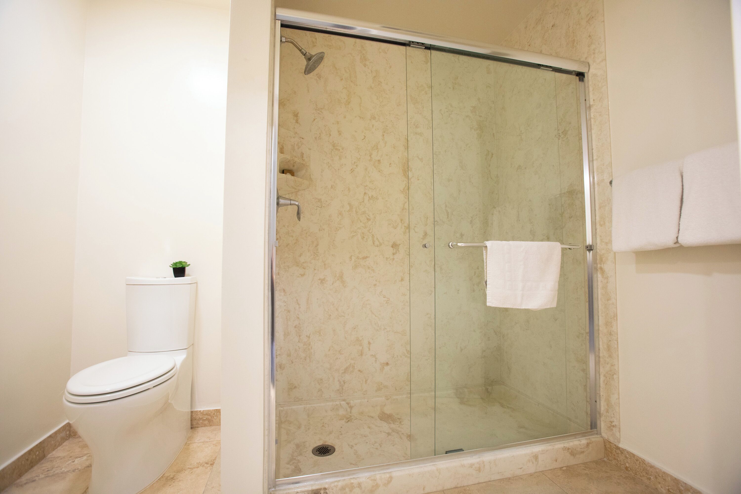 free toiletries, hair dryer, towels