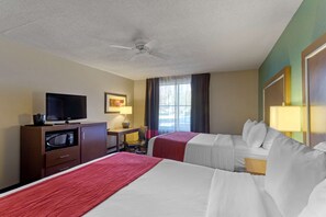 Standard Room, 2 Queen Beds, Non Smoking | Desk, blackout curtains, iron/ironing board, free cots/infant beds