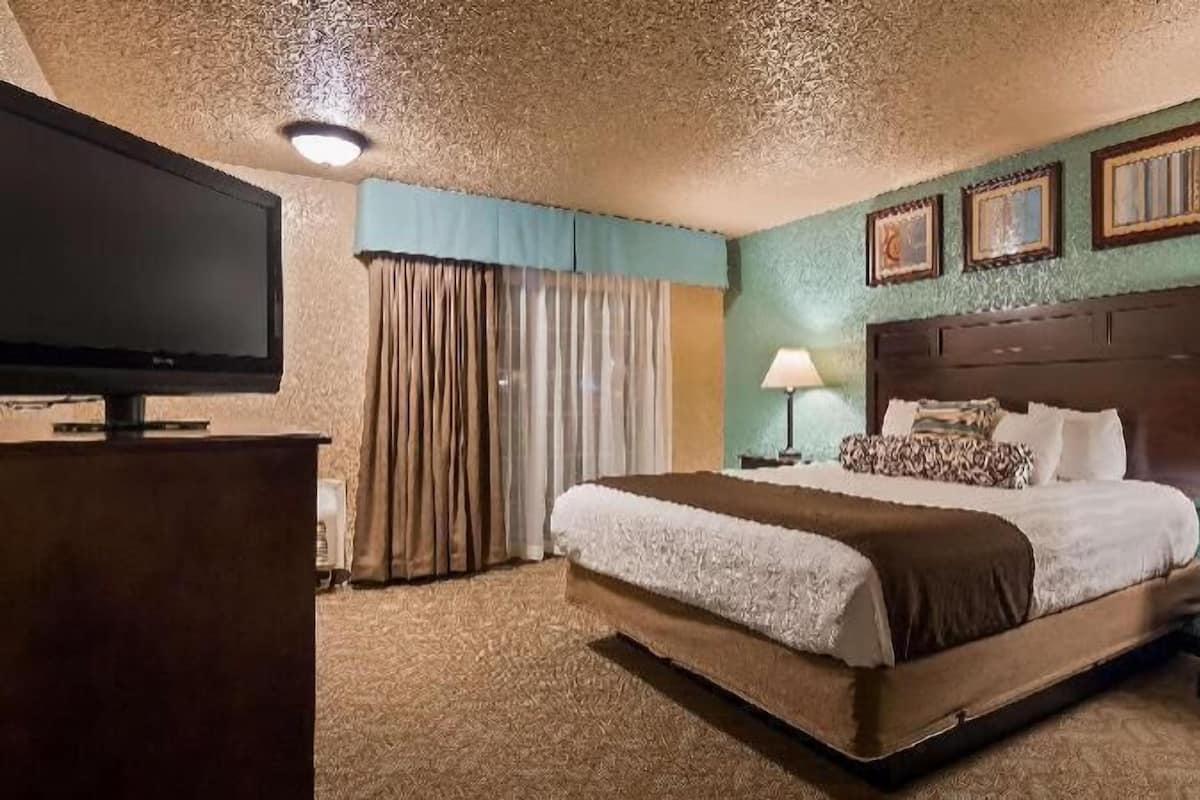 Desk, blackout curtains, soundproofing, iron/ironing board