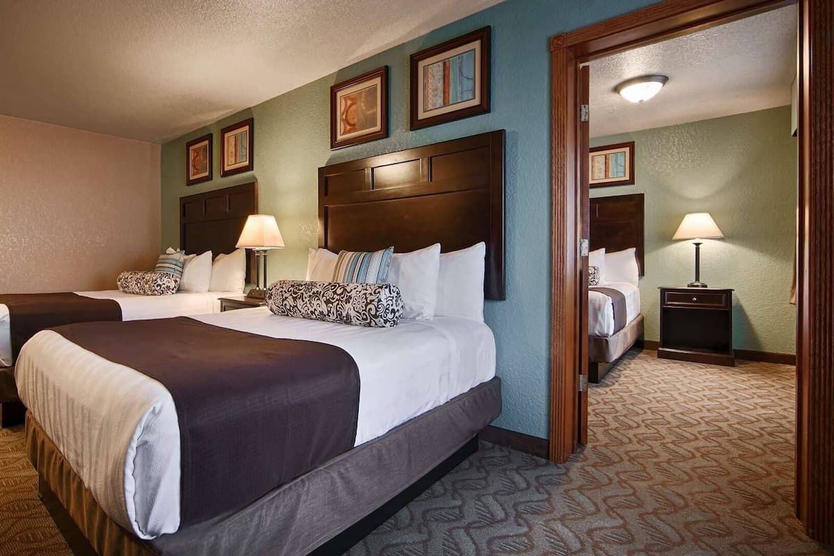 Desk, blackout curtains, soundproofing, iron/ironing board