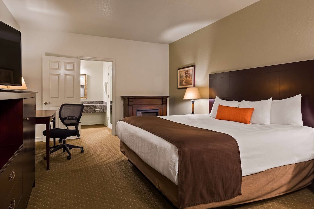 Desk, blackout curtains, soundproofing, iron/ironing board