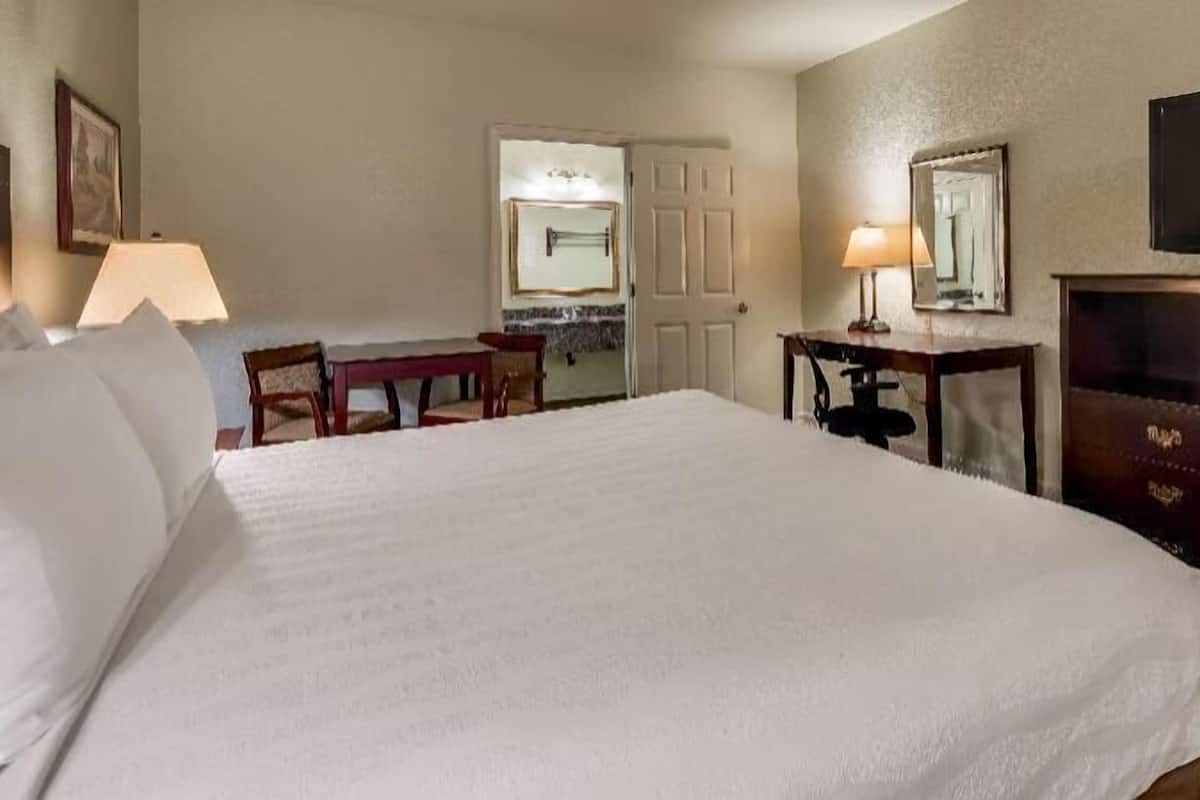 Desk, blackout curtains, soundproofing, iron/ironing board