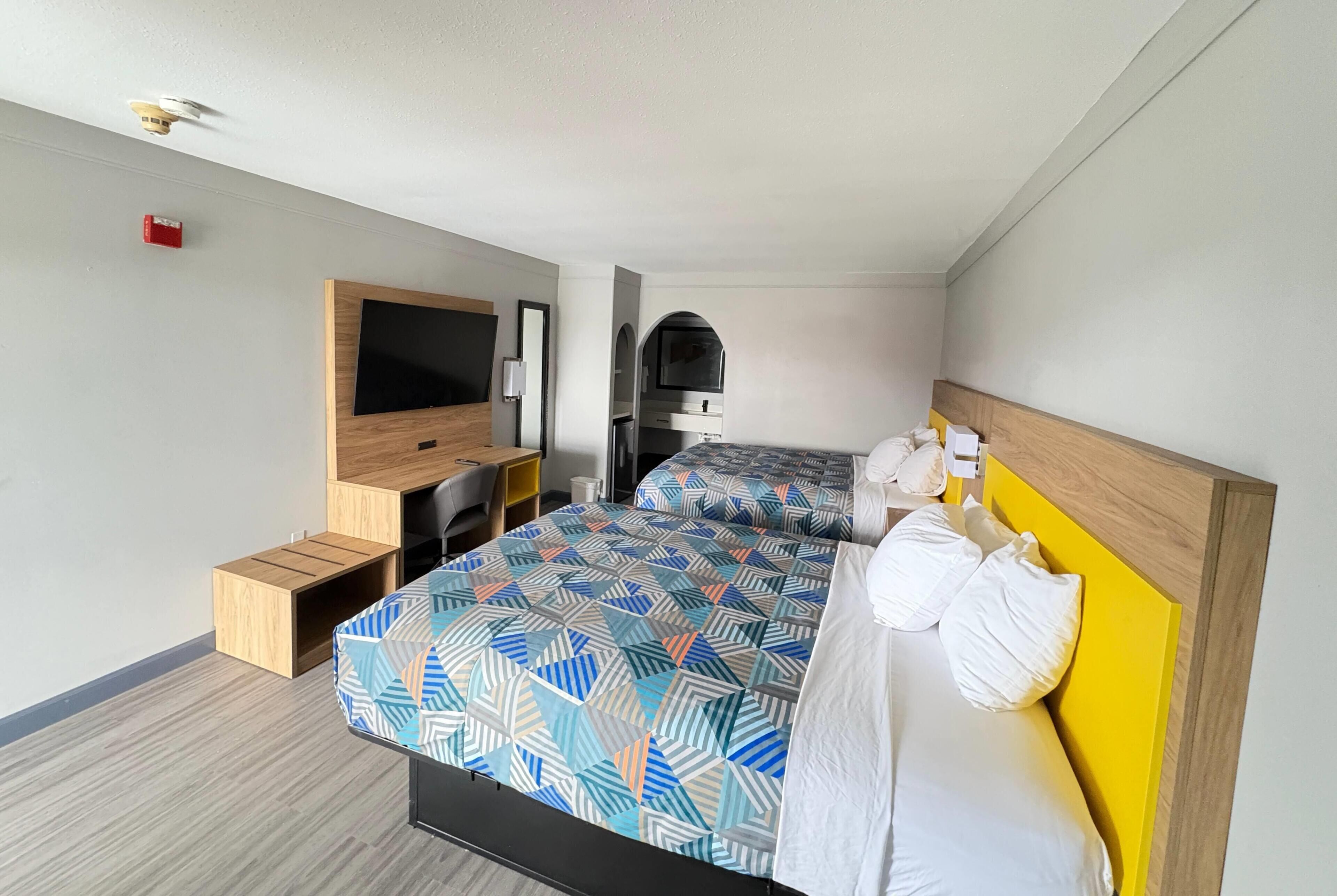 Room, 2 Double Beds, Non Smoking | Premium bedding, in-room safe, desk, iron/ironing board