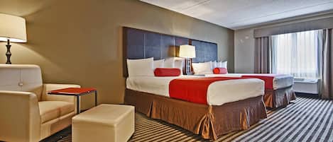 Desk, blackout drapes, iron/ironing board, rollaway beds