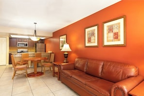 Villa, 1 King Bed with Sofa bed | Living area | Flat-screen TV, DVD player, pay movies