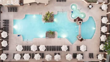 Outdoor pool, pool loungers