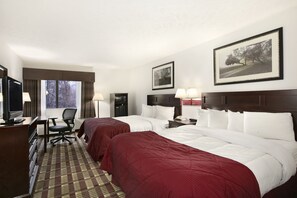 Standard Room, 2 Queen Beds | In-room safe, desk, iron/ironing board, cribs/infant beds