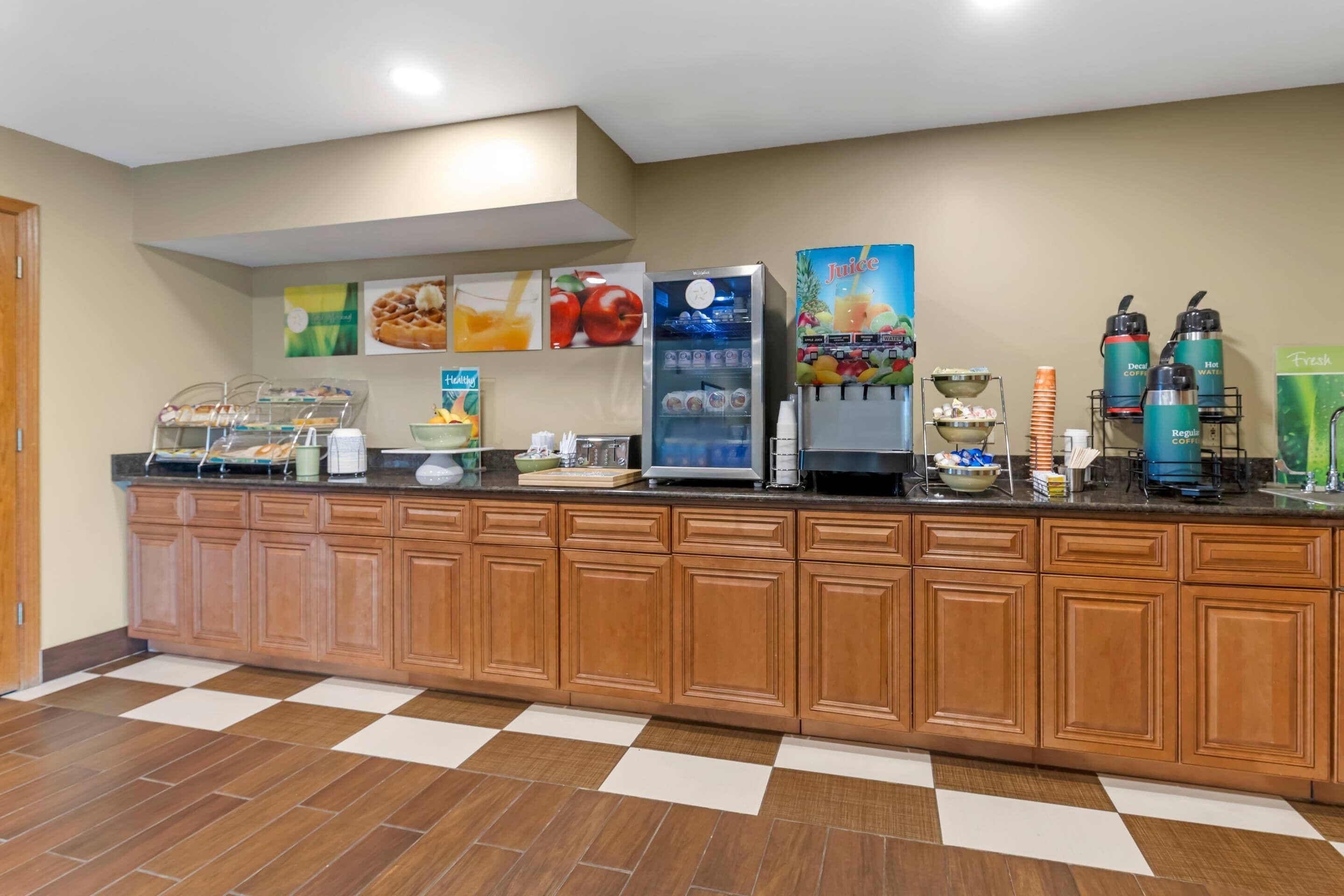Free daily self-serve breakfast