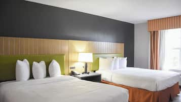 Room, 2 Queen Beds, Non Smoking | Hypo-allergenic bedding, desk, blackout drapes, iron/ironing board