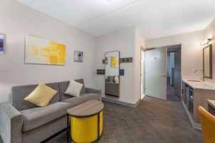 Suite, 1 Bedroom, Non Smoking | Premium bedding, desk, blackout drapes, iron/ironing board