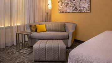In-room safe, desk, laptop workspace, blackout drapes
