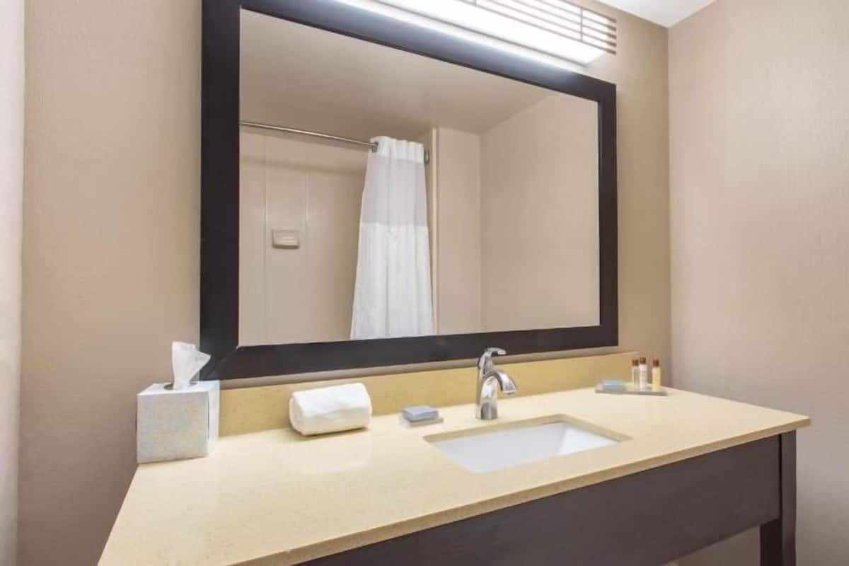 Baño | Tina con regadera, amenidades de baño gratuitas, secadora de cabello