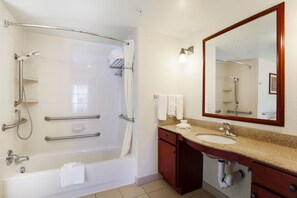 Hair dryer, towels, soap, shampoo - Homewood Suites by Hilton Anchorage (Anchorage)