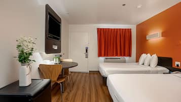 Laptop workspace, free WiFi, bed sheets