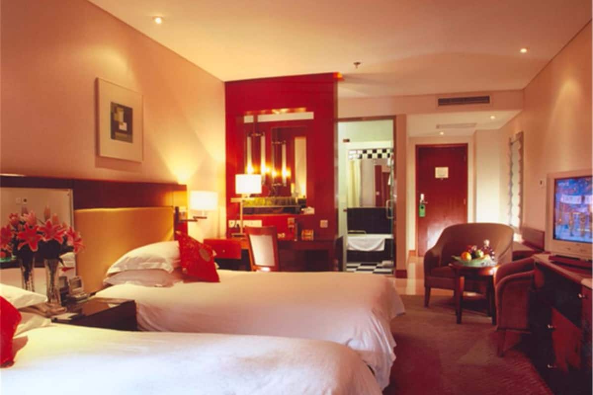 standard room, 2 single beds | living room | flat-screen tv, pay films