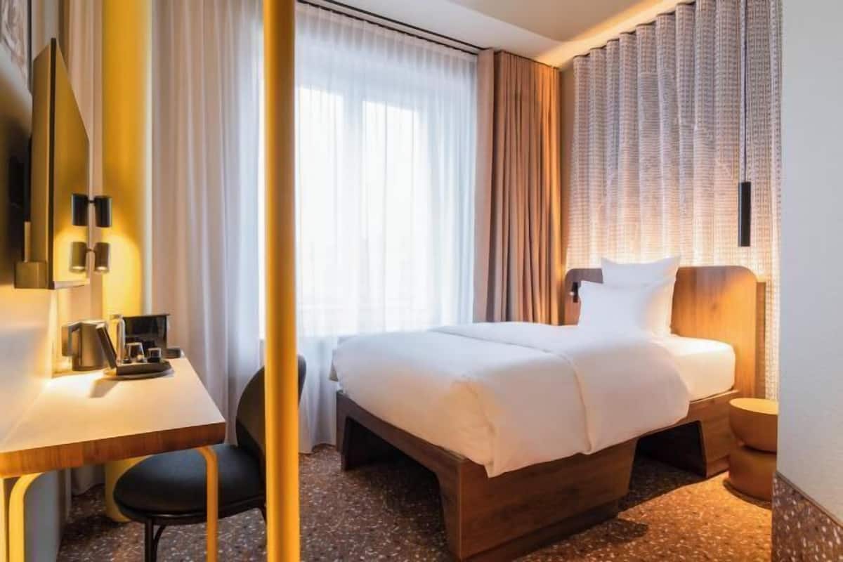 In-room safe, desk, laptop workspace, blackout curtains