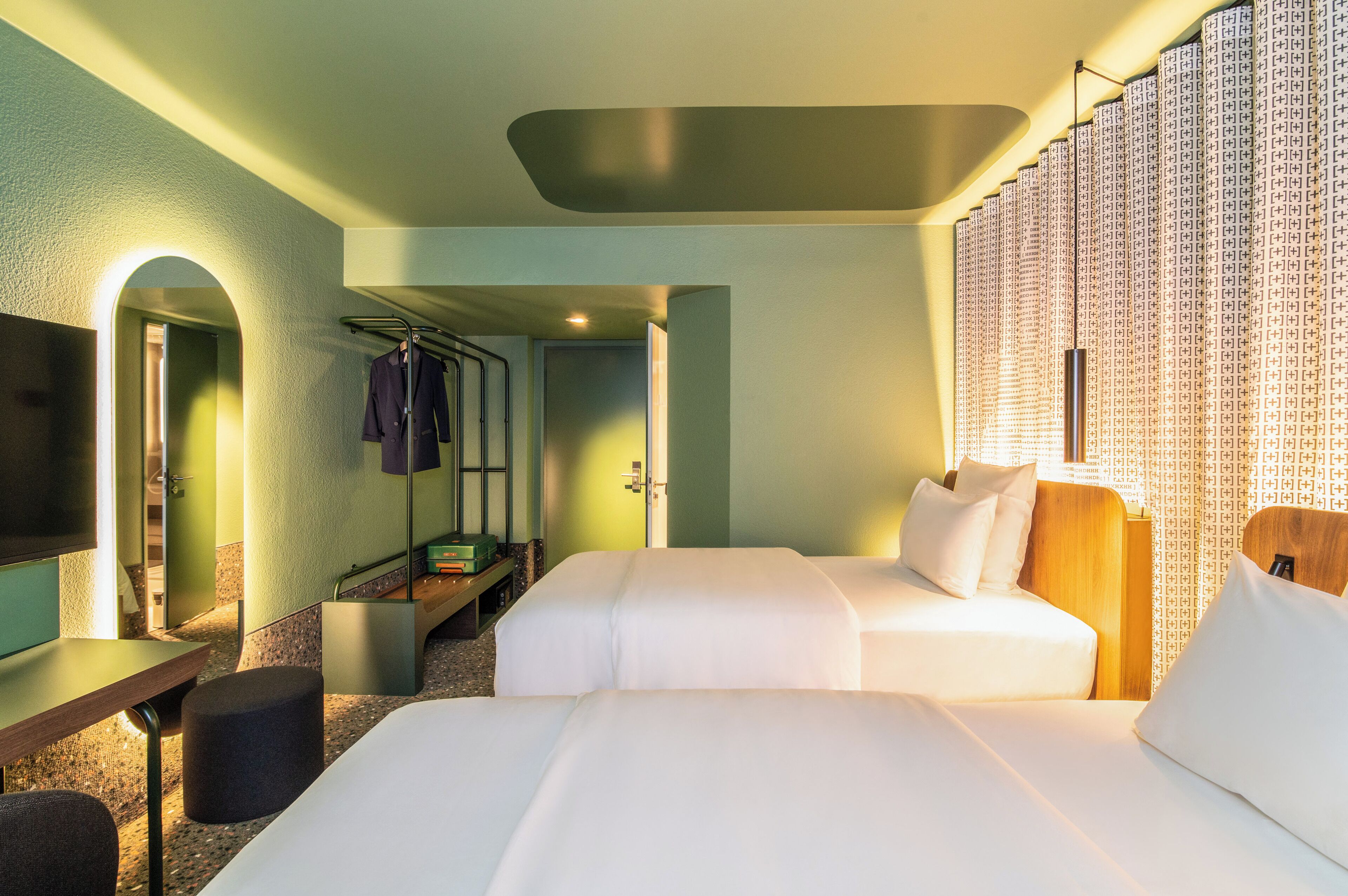 In-room safe, desk, laptop workspace, blackout curtains