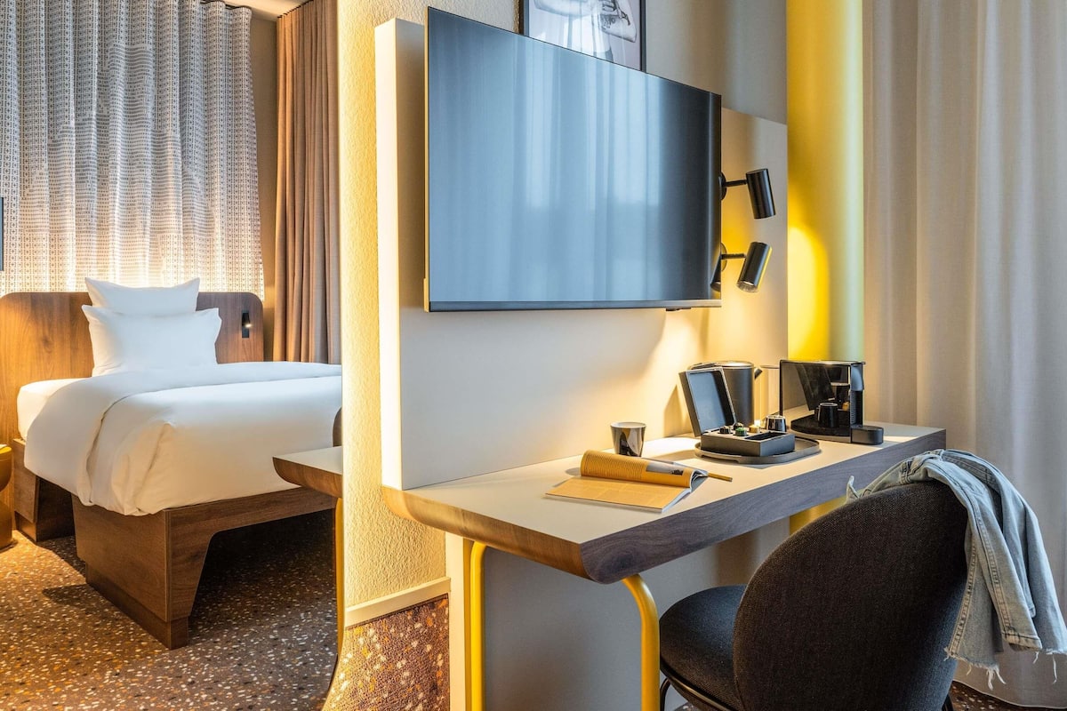 In-room safe, desk, laptop workspace, blackout drapes
