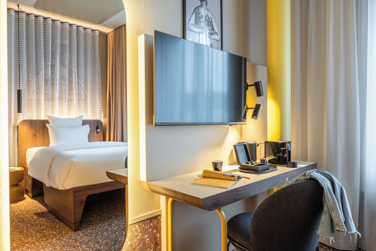 In-room safe, desk, laptop workspace, blackout drapes