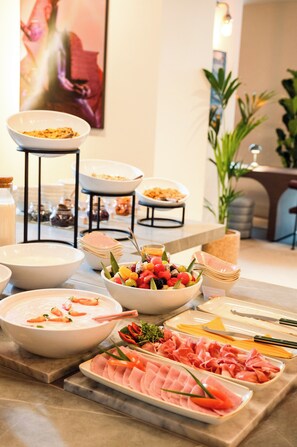 Daily buffet breakfast (EUR 23 per person)