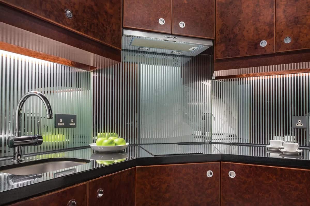 fridge, electric kettle, high chair