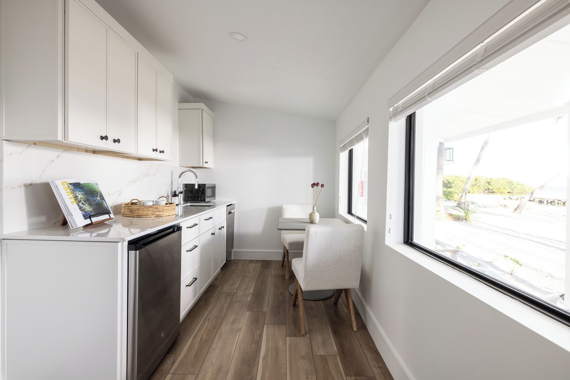 oceanfront one bedroom king cottage | private kitchen | full-sized fridge, microwave, oven, stovetop