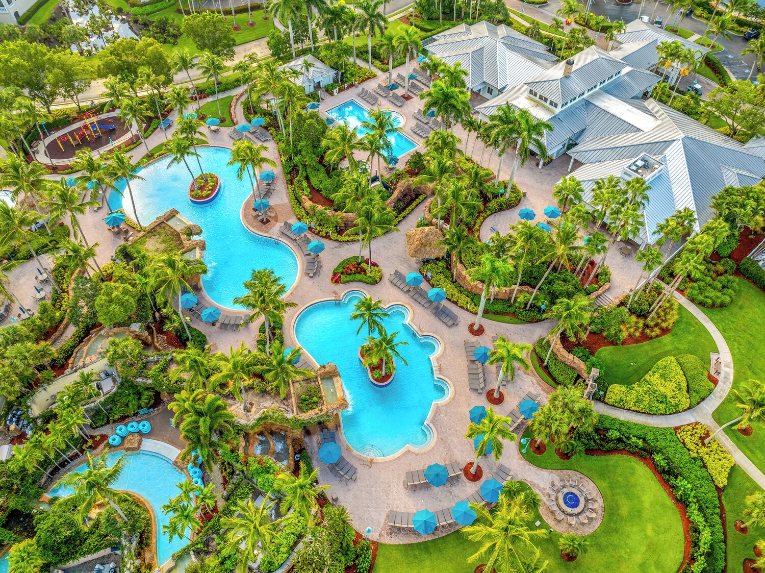 3 outdoor pools, cabanas (surcharge), pool umbrellas