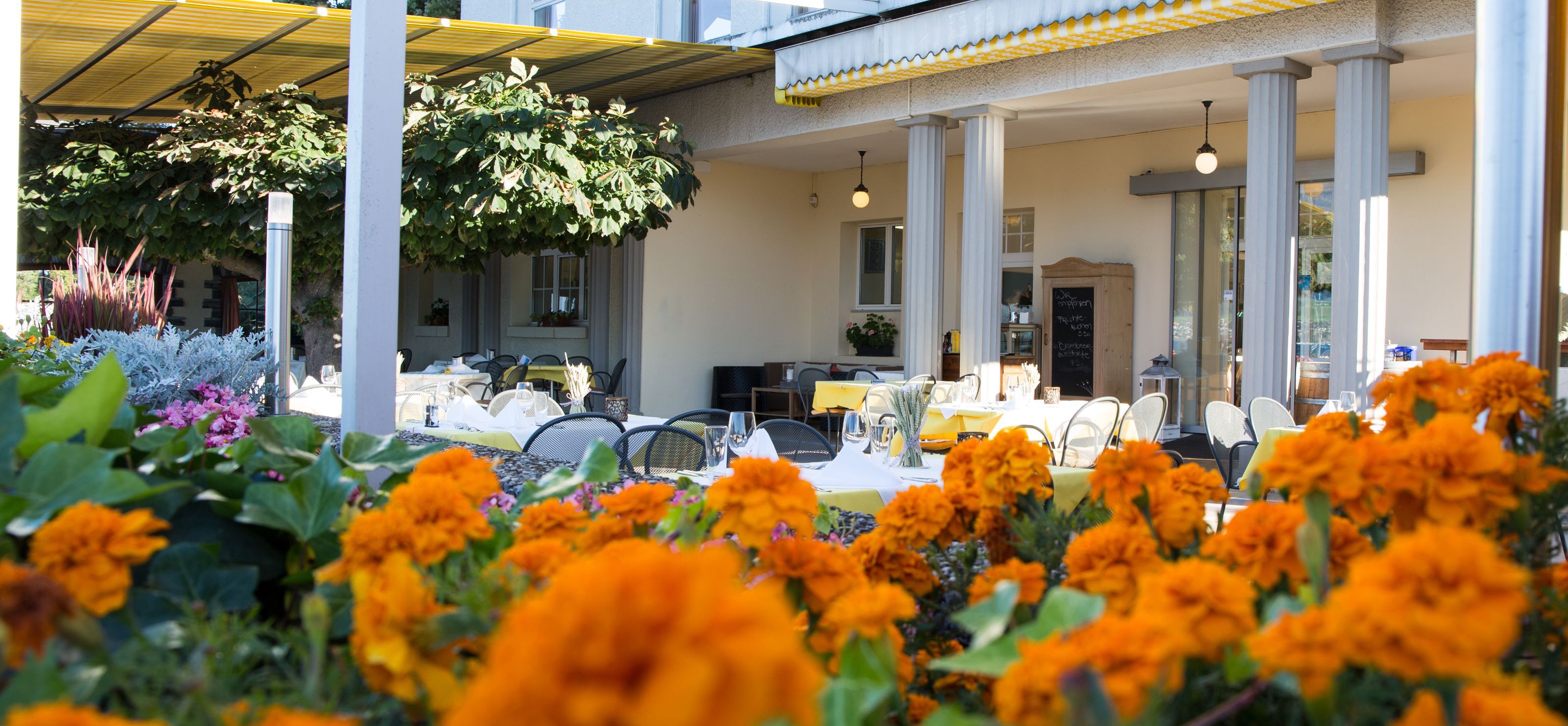 breakfast, lunch served; local and international cuisine, garden views