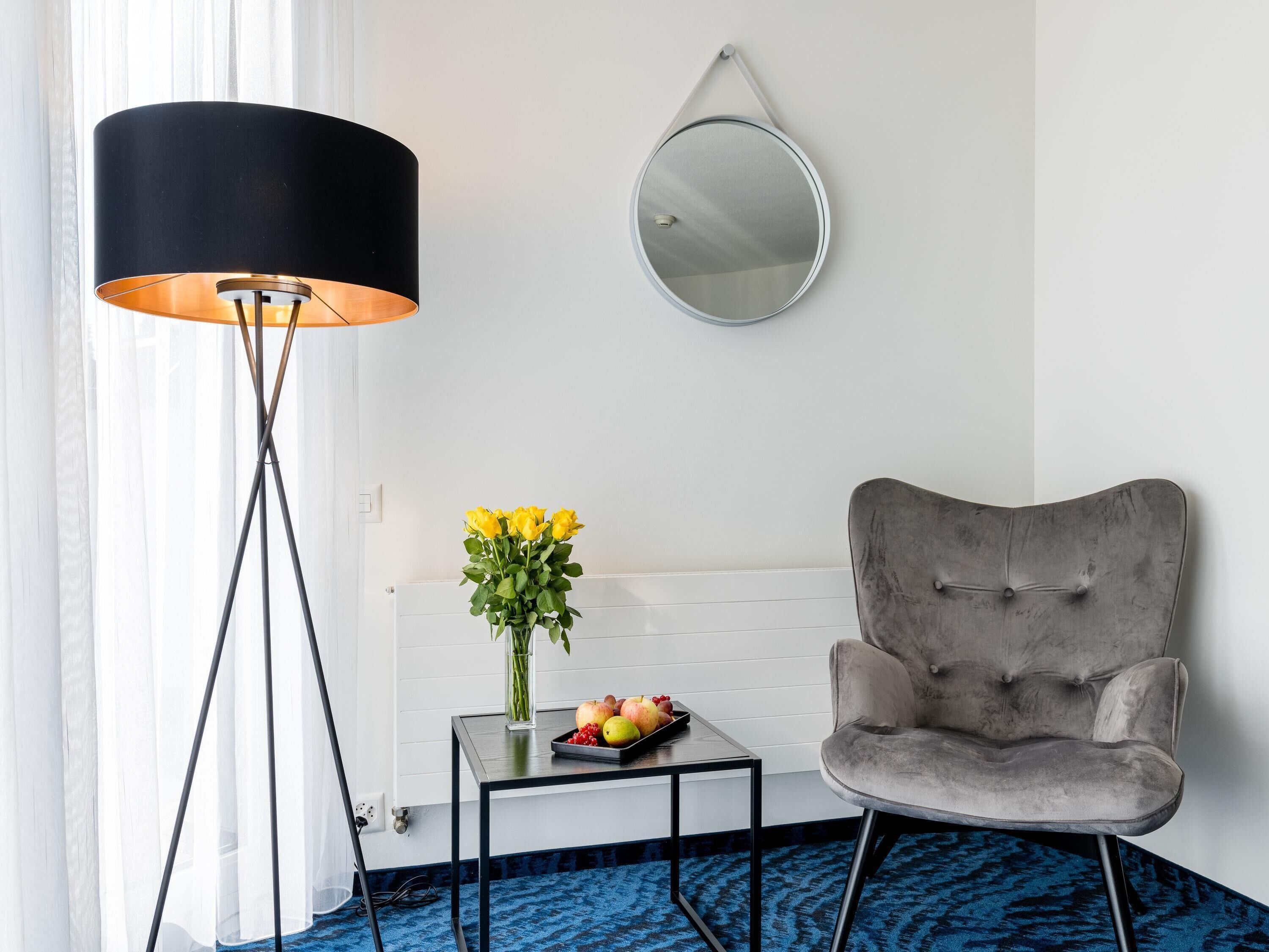 Free minibar, in-room safe, desk, blackout curtains