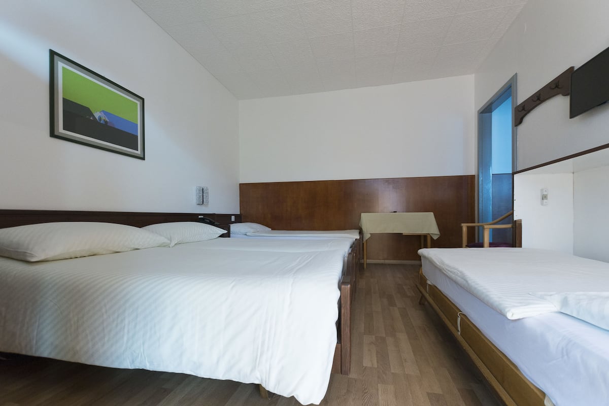 Quadruple Room | Peti besi dalam bilik, meja, seterika/papan seterika
