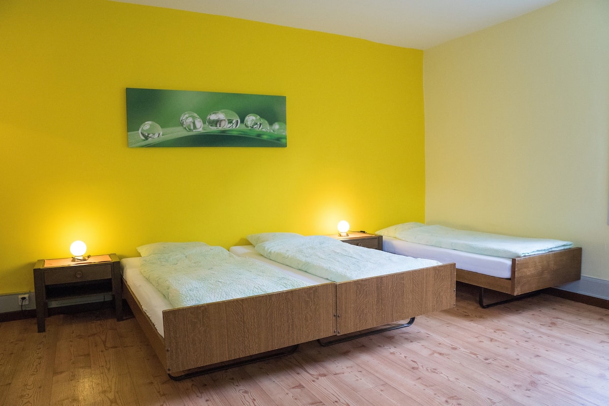 Quadruple Family Room with Shared Bathroom | Escritorio, tabla de planchar con plancha, cunas y wifi gratis