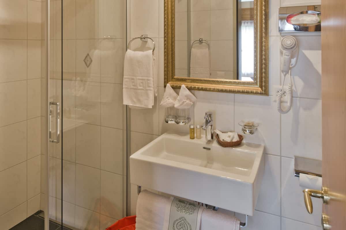 premium double room, balcony, mountain view | bathroom | free toiletries, hair dryer, towels