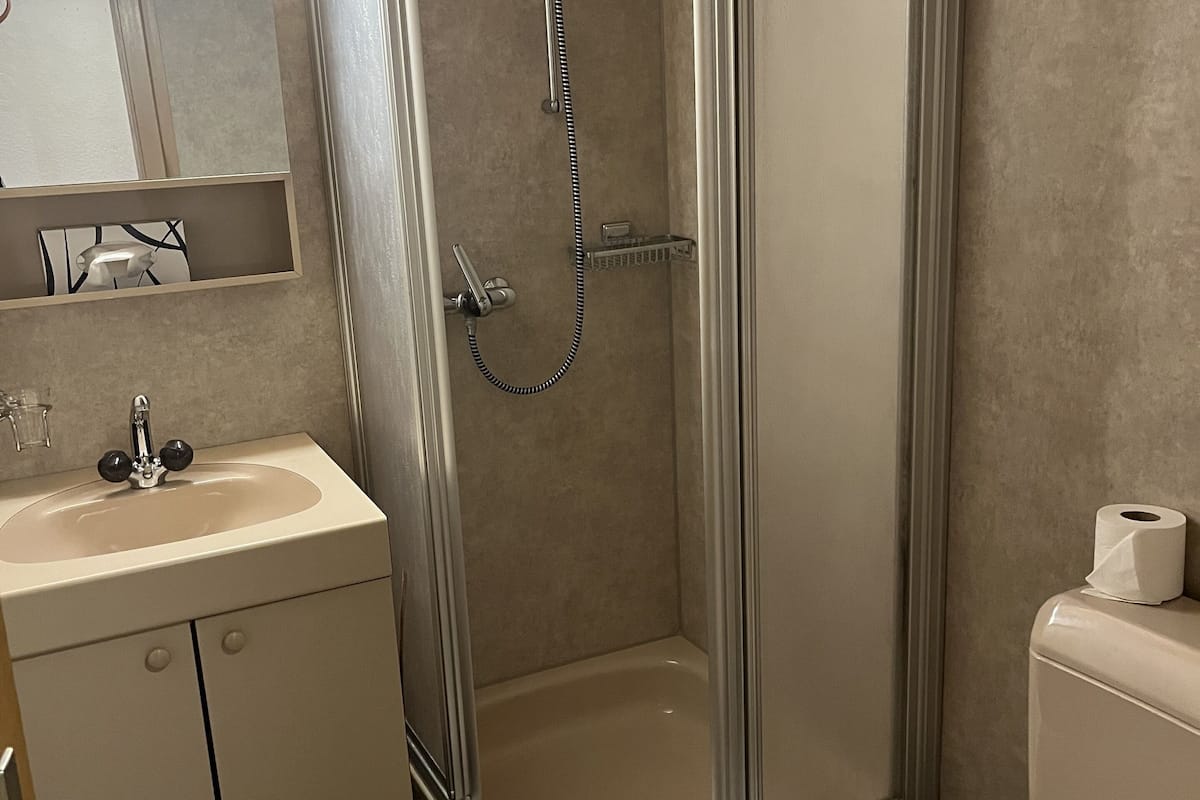 free toiletries, hair dryer, towels