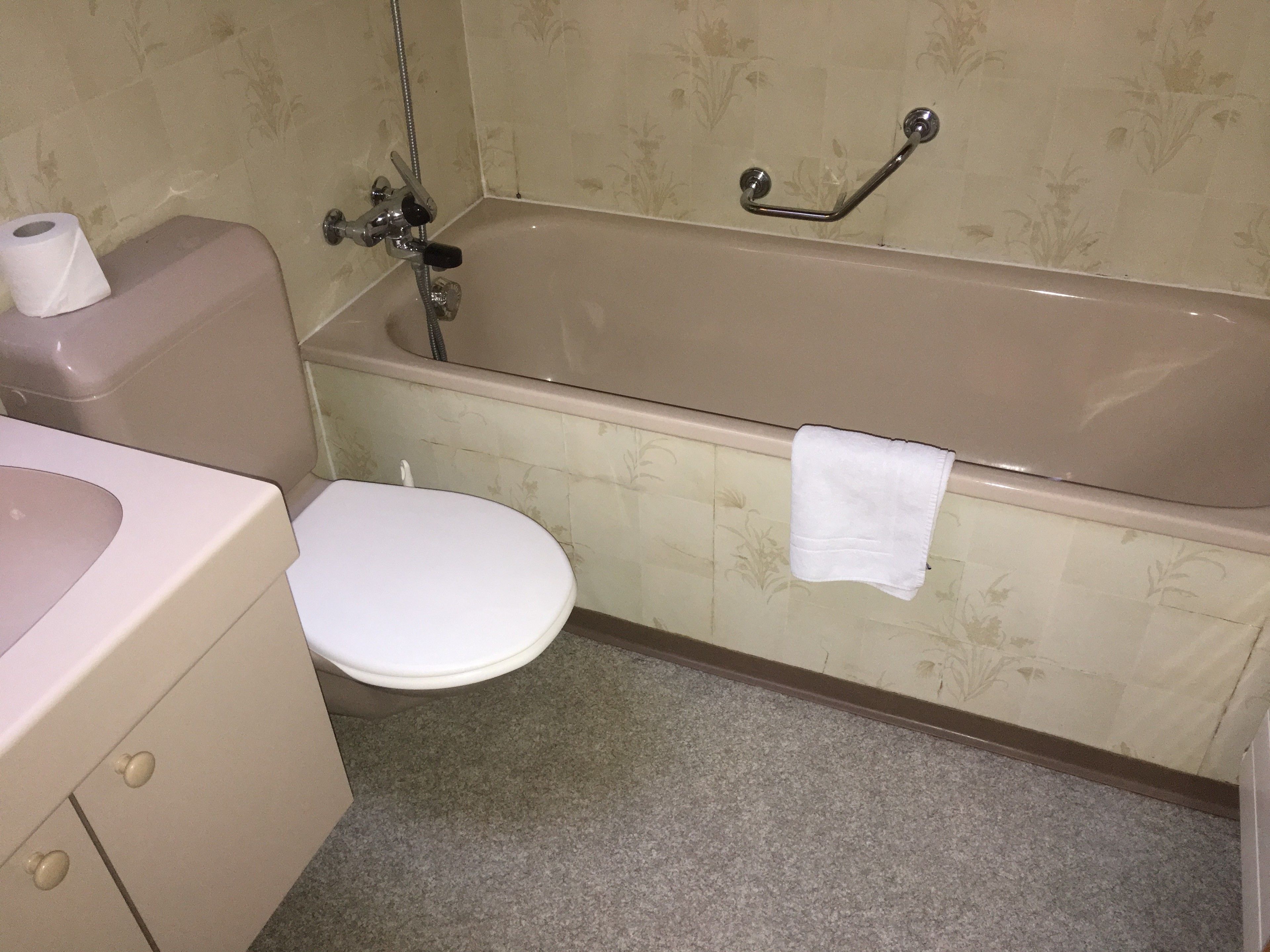 double room (church view, hear bells ring) | bathroom | free toiletries, hair dryer, towels